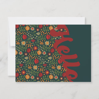 Stylized Protea Blommigt Millefleur Hej Hälsning Vykort