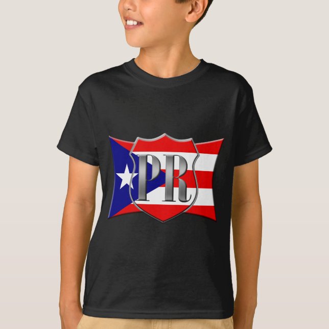 Stylized Puerto Rican Flagga T-shirt (Framsida)