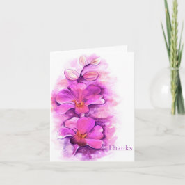Stylized purpurfärgat rosa bröllop för orchiden tack kort