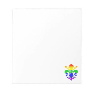 Stylized Rainbow Fleur de Lis Anpassningsbar Anteckningsblock