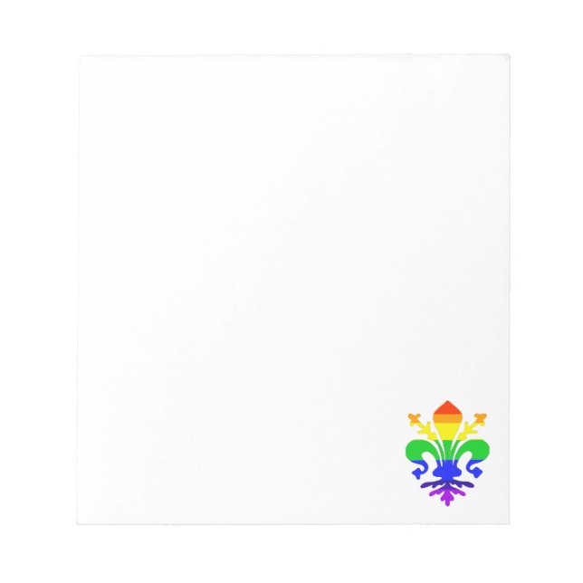 Stylized Rainbow Fleur de Lis Anpassningsbar Anteckningsblock (Framsida)