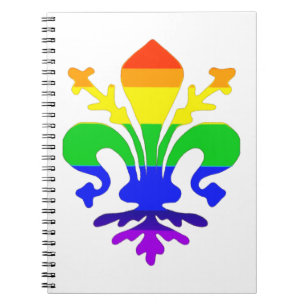 Stylized Rainbow Fleur de Lis Anteckningsbok