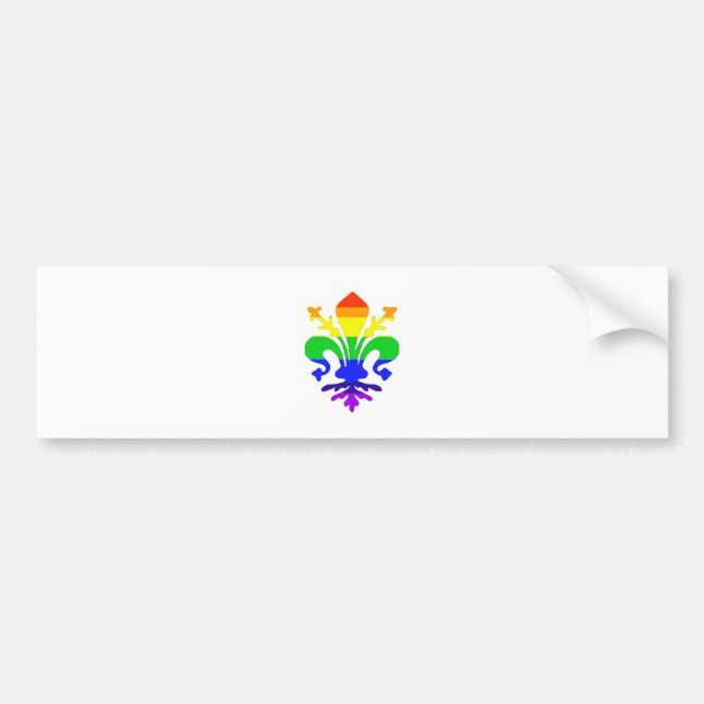 Stylized Rainbow Fleur de Lis Bildekal (Framsidan)