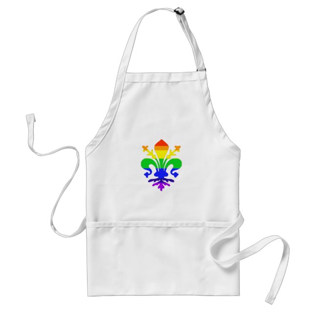 Stylized Rainbow Fleur de Lis Förkläde (Framsidan)
