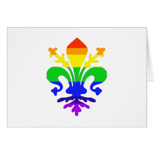Stylized Rainbow Fleur de Lis Hälsningskort