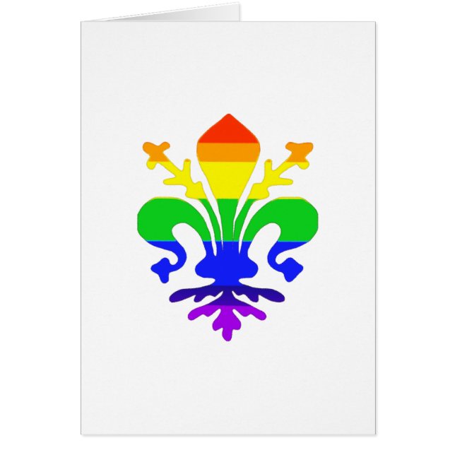 Stylized Rainbow Fleur de Lis Hälsningskort (Framsidan)