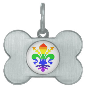 Stylized Rainbow Fleur de Lis ID-bricka Husdjur