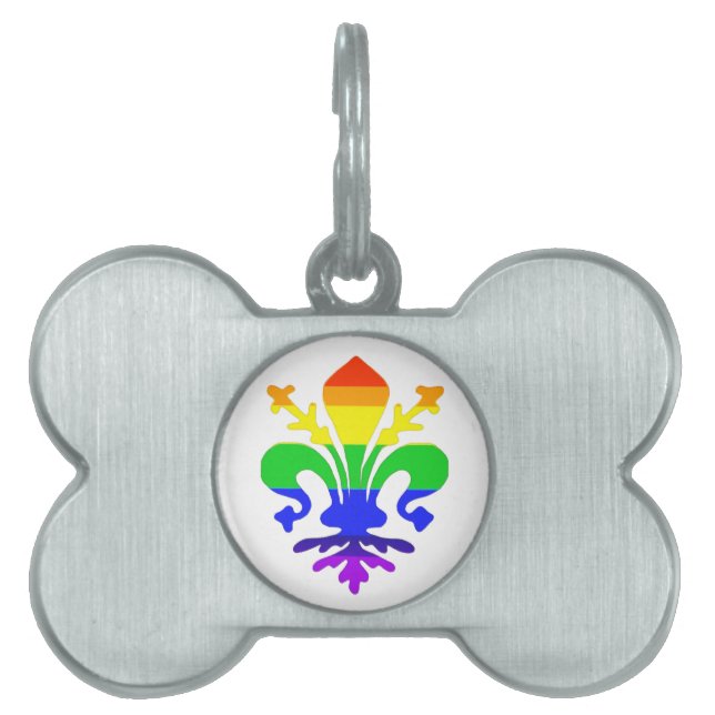 Stylized Rainbow Fleur de Lis ID-bricka Husdjur (Framsidan)