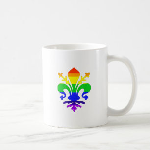 Stylized Rainbow Fleur de Lis Kaffemugg