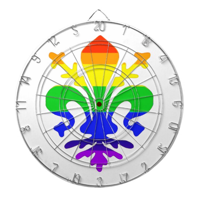 Stylized Rainbow Fleur de Lis Piltavla (Framsidan)