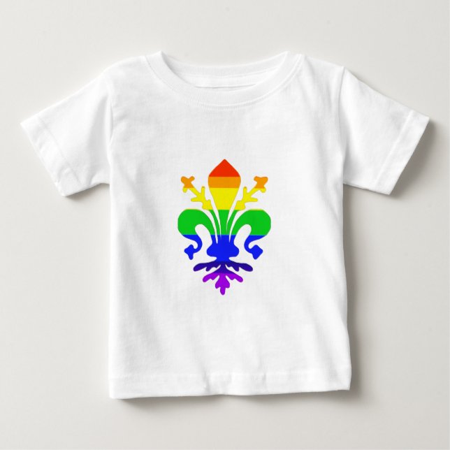 Stylized Rainbow Fleur de Lis T-shirt (Framsida)