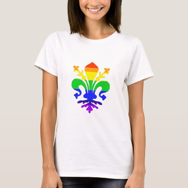 Stylized Rainbow Fleur de Lis Tröja (Framsida)