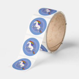 Stylized Rainbow Unicorn Cartoon Stickers Runt Klistermärke