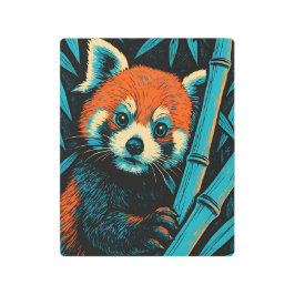 Stylized Red Panda Metal Print
