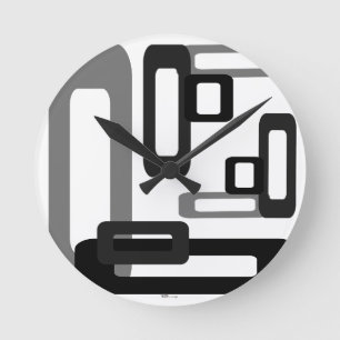 Stylized rektangelgrå färg/svart rund klocka
