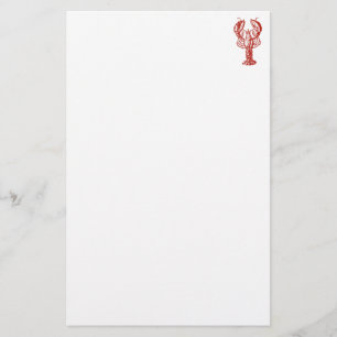 Stylized röd hummer brevpapper