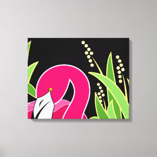 Stylized Rosa Flamingo Canvastryck
