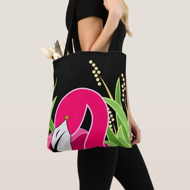Stylized Rosa Flamingo Tygkasse (Närbild)