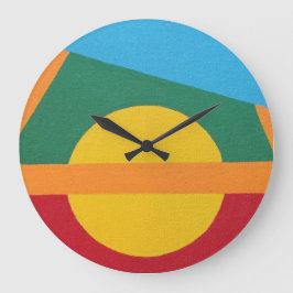 Stylized Setting Sun Large Clock Stor Klocka