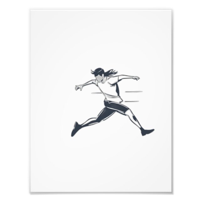 Stylized Silhouette of a Person Running Fast Fototryck (Framsidan)