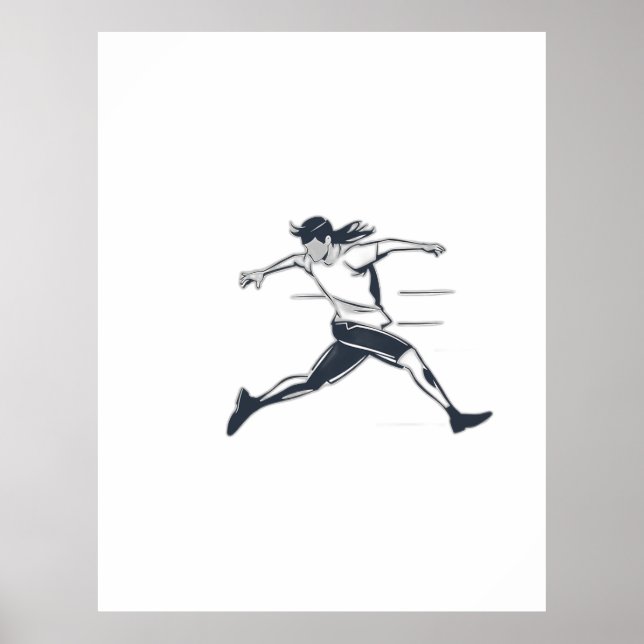 Stylized Silhouette of a Person Running Fast Poster (Framsidan)