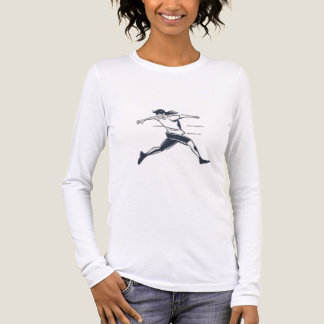 Stylized Silhouette of a Person Running Fast T Shirt
