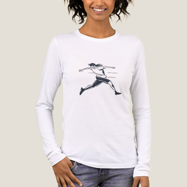 Stylized Silhouette of a Person Running Fast T Shirt (Framsida)