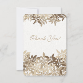 Stylized solbränt och brunt blom- lövtack tack kort