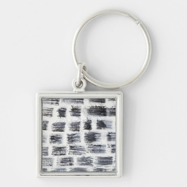 Stylus - fyrkanter fyrkantig silverfärgad nyckelring (Framsidan)