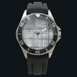 Stylus - kontrollera Mönster Armbandsur<br><div class="desc">Stylus I av Chariklia Zarris. Har rand mot en vit bakgrund som skapar ett schackrat mönster.</div>