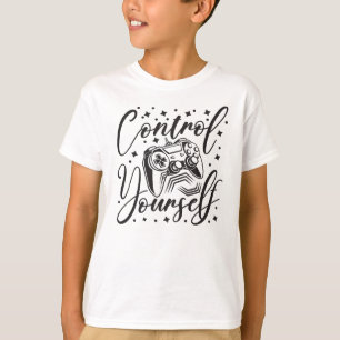 Styr dig själv spelkontroller och textkonst t shirt