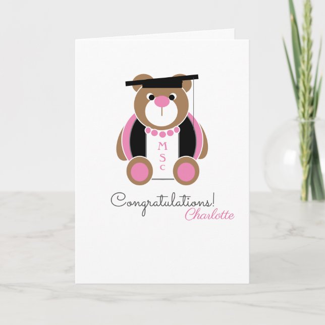 Styr i kort för björn för vetenskapsMSc-grattis (Framsida)