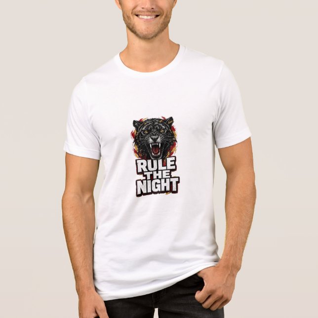Styr Natten Svarta Pantern T Shirt (Framsida)