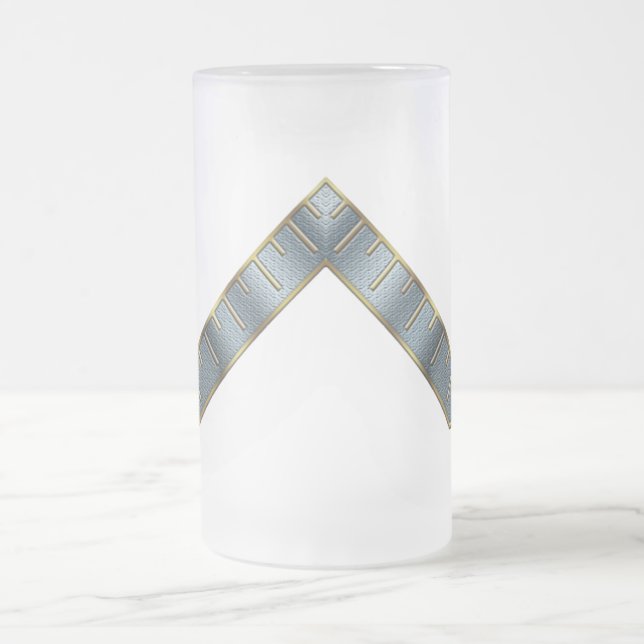 Styra av logen frostat ölglas (Center)
