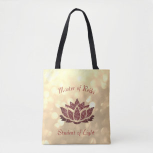 Styra av Reiki lotusblommadesign Tygkasse