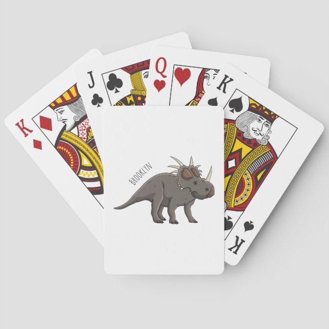 Styracosaurus-illustration av tecknaden casinokort (Baksidan)