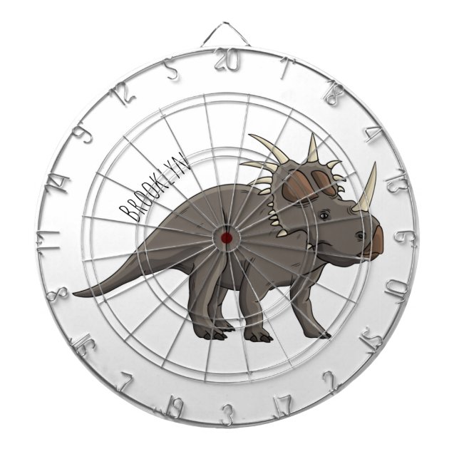 Styracosaurus-illustration av tecknaden darttavla (Framsidan)