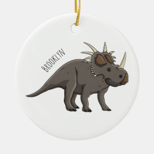 Styracosaurus-illustration av tecknaden julgransprydnad keramik