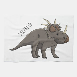 Styracosaurus-illustration av tecknaden kökshandduk