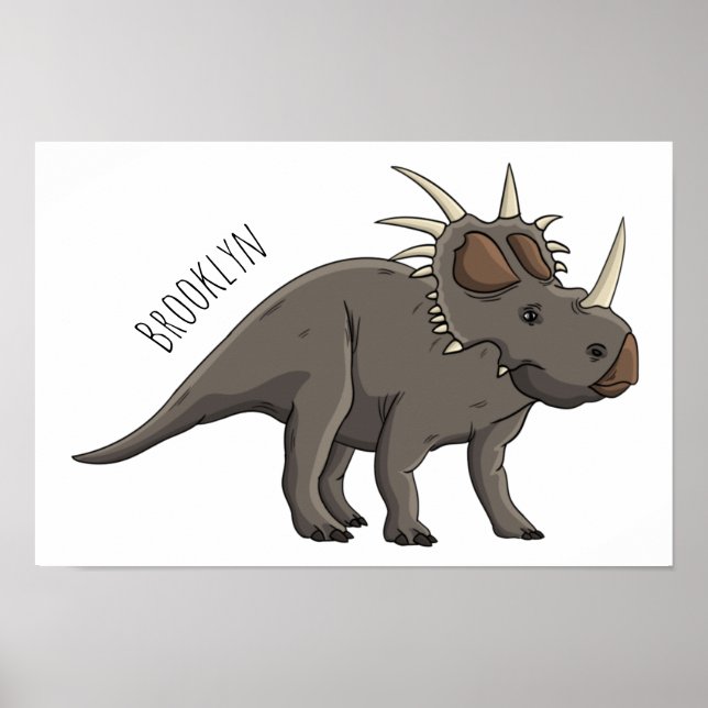 Styracosaurus-illustration av tecknaden poster (Framsidan)