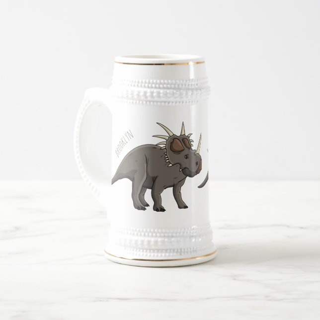 Styracosaurus-illustration av tecknaden sejdel (Framsida vänster)