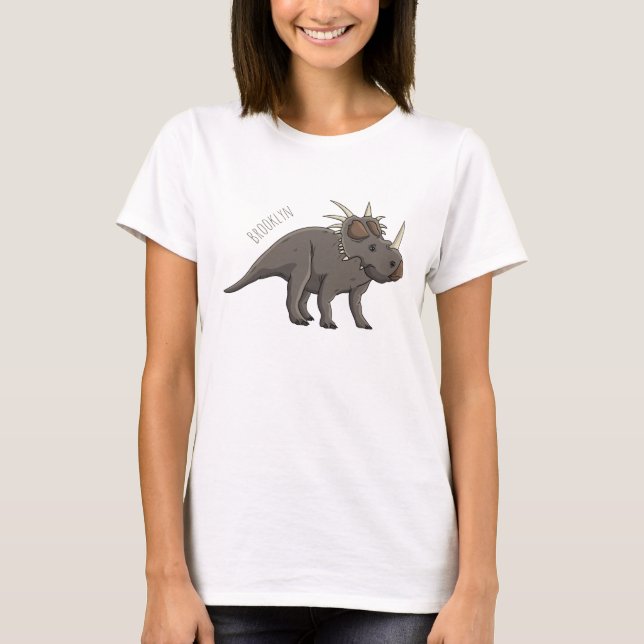 Styracosaurus-illustration av tecknaden t shirt (Framsida)