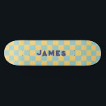 styrbord för rekreatblått schaktbord mönster mini skateboard bräda 18,5 cm<br><div class="desc">mönster-skateboard med återbedövande trendig i blått och gult,  för han eller hon är din personlig namn i en fet funky och en grym tryckt skrift. Få den exakta utformningen för en tonåring födelsedag eller Julklapp. Bara skriva ditt eget namn för en skateboard för anpassningsbar.</div>