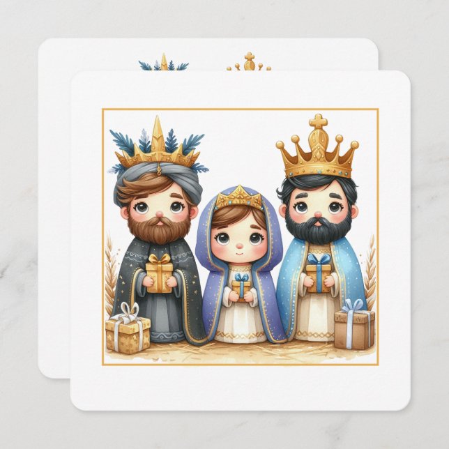 Styrd av en stjärna julkort (Fram/baksida)