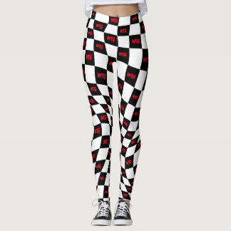 styrd röd svart- och vit tävling-styrspåret leggings