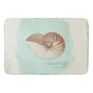 Styrda Nautilus Snäcka Ocean Seashore Beach Badrumsmatta
