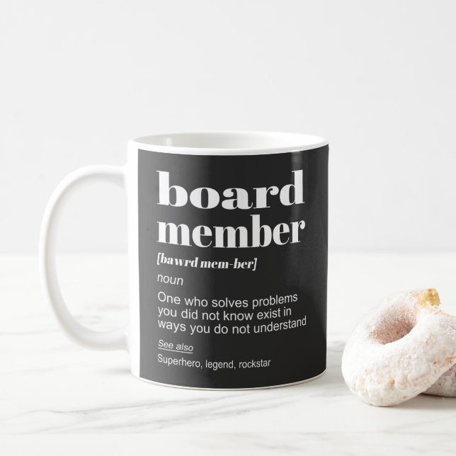 Styrelseledamot Definition Pension Humor Uttalande Kaffemugg (Med munk)