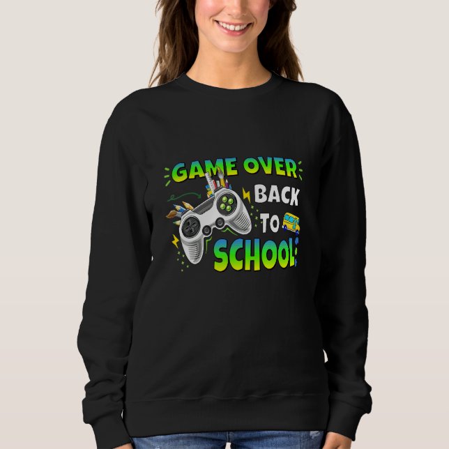 Styrenhet Game Over Tillbaka Till Skolan Gaming Po T Shirt (Framsida)
