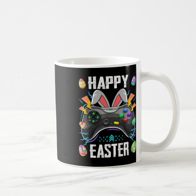 Styrenhet med Bunny Öron Funny Påsk Video Game Kaffemugg (Höger)