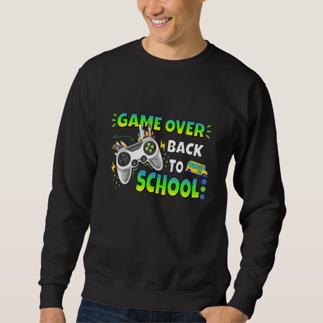 Styrenhet Spel Över Tillbaka Till Skolan Spelande  Lång Ärmad Tröja (Framsida)